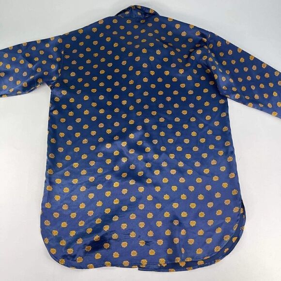 VTG Victoria's Secret Intimates Sleepwear Siz M Blue polka dot long sleeve Shirt - Picture 2 of 9